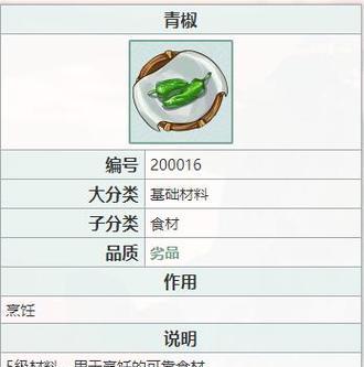 江湖悠悠青椒全盘点（游戏中的美食文化）